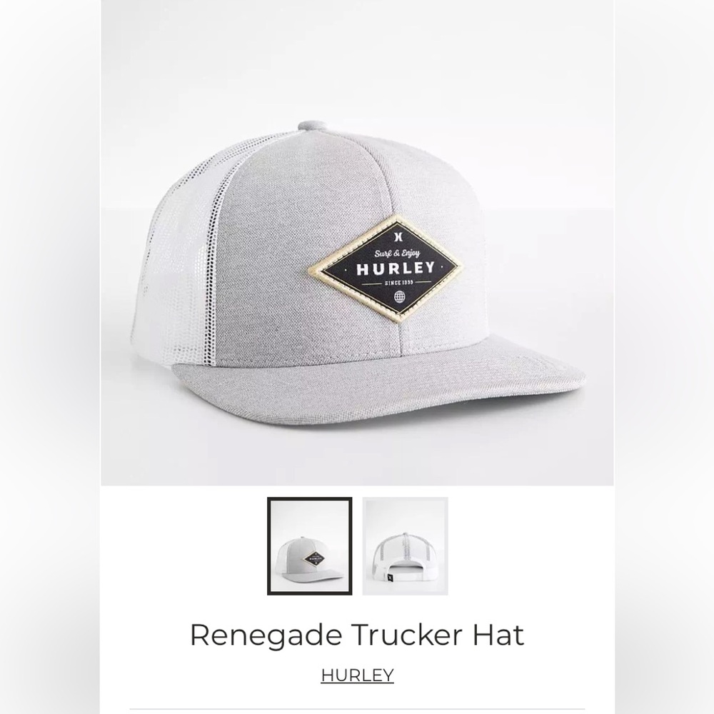 Balenciaga Light Gray and White Trucker Hat with Patch euc